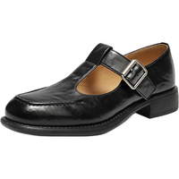 百丽 复古玛丽珍鞋女2026春新抓皱面舒适中跟时装单鞋B3021AA6 黑色 37