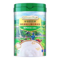 爷爷的农场 有机米粉辅食低敏儿童6月+ 6月+有机原味大米粉 225g*1罐