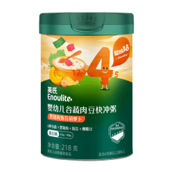 英氏 Engnice）婴幼儿谷物快冲粥黑猪肉宝宝即食冲泡粥黑猪肉海苔218g