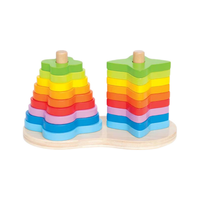 Hape 彩虹渐变堆堆塔叠叠乐不倒翁积木玩具 1-3岁