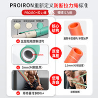 PROIRON普力艾 拉力绳弹力绳弹力带抗阻力量训练开背扩胸拉力器90磅 90磅10件套【三层防断结构】