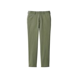 無印良品 MUJI 弹力丝光斜纹修身休闲裤 卡其绿 76 170/76A