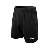 李宁（LI-NING）运动短裤男女同款速干透气乒乓球短裤五分裤羽毛球短裙 男款黑色