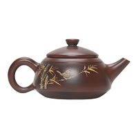 此时此刻 钦州坭兴陶茶壶梁业兰纯手工泡茶壶 功夫茶具茶器水平陶壶西施壶 线刻