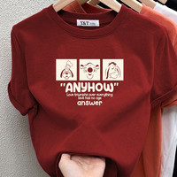 恒源祥2025正肩磨毛短袖T恤女时尚百搭加厚上衣纯棉打底衫春秋冬季 洋红色(方格跳跳虎款 磨毛款) 2XL