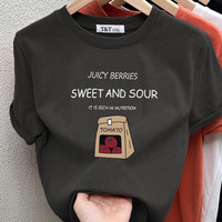 恒源祥 正肩磨毛短袖T恤女 棕灰色 3XL