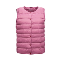 君羽女款鹅绒羽绒马甲800蓬白鹅绒居家保暖羽绒背心 F51138 烟玫粉 L （105-115斤) L（105-115斤)