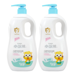 小浣熊 儿童牛奶沐浴露乳清蛋白家庭装 1L 2瓶