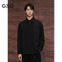 GXG男装 黑色简约衬衫通勤男衬衣25年秋季G25X033051 黑色 L