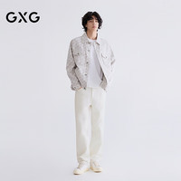 GXG 经典含麻牛仔裤直筒休闲裤 2026春季新品 白色