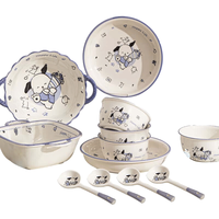 CERAMICS 佩尔森 釉下彩卡通陶瓷餐具碗碟套装家用
