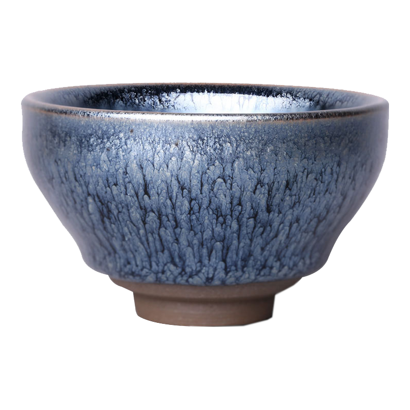 余着 原矿铁胎百花建盏 手握杯