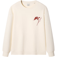 GXG男装 商场同款卫衣圆领印花长袖上衣 25年春G25X311011 米色 3XL