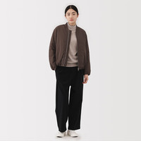 無印良品 MUJI女式 蓬松棉服 夹克衫 外套女款棉衣 25年冬季 女装 BD117A5A 深棕色