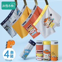 移动端、京东百亿补贴：冰雪木棉 儿童内裤男童5A级抑菌档青少年中大童卡通平角裤 异龙科技4条 140