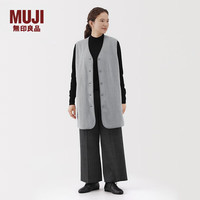 無印良品 MUJI 女式 抓绒 长背心 马甲马夹女款25年冬季女装外套 BB2T7C5A 灰色