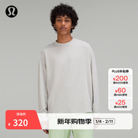 lululemon 丨Relaxed Fit 男士训练宽松剪裁长袖 T 恤 LM3DIFS 杂色海豹灰 M