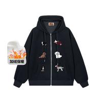 i.t  ccaabb休闲户外重磅加绒加厚开衫拉链连帽卫衣