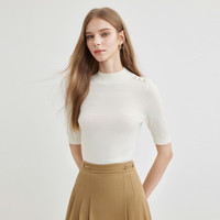 Scofield时尚女装小高领短袖针织衫内搭气质时尚毛衣 紫色 XS 155