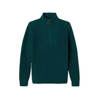 迪卡侬针织衫女半拉链高领毛衣保暖套头衫运动长袖卫衣5217847 森绿色 M