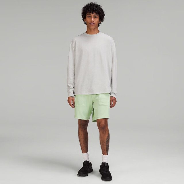 lululemon 丨Relaxed Fit 男士训练宽松剪裁长袖 T 恤 LM3DIFS 杂色海豹灰 M