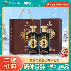 习酒 经典尊雅 53度酱香型白酒 500ml*2瓶 年货礼盒