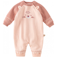戴维贝拉（DAVE＆BELLA）新生儿连体衣加绒男宝爬服秋冬初生婴儿睡衣女宝衣服0-3个月 粉色 80cm（身高73-80cm）
