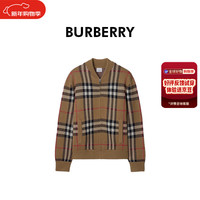 BURBERRY 男士拼色羊毛拉链针织开衫 80911641