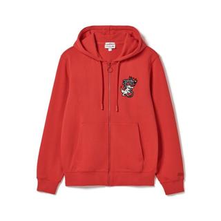 Lacoste 法国鳄鱼男女同款纯棉连帽卫衣运动休闲趣味卡通图案拉链开衫外套