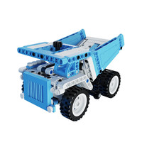 曼波 拼装积木 迷你工程车 小矿卡 男孩玩具 桌面摆件 生日礼物