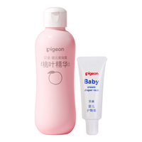 Pigeon贝亲婴儿秋冬防护套组【桃叶爽身露200ml+护臀膏35g】
