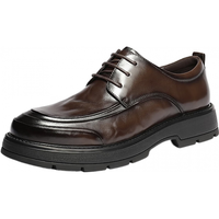 百丽厚底商务鞋男2026春商场款牛皮革上班鞋休闲皮鞋8ZM01AM6 棕色 44 (270mm)