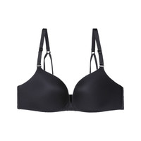 安莉芳（Embry Form）内衣女光面无钢圈美背聚拢贴合简约无痕一片式舒适文胸新年礼物 黑色BLK