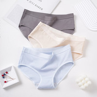 稚蝶女士内裤纯棉内裤女纯色中腰无痕三角内裤少女内裤 混色8件 【不包臀不加夹臀】 8条 均码 75-100斤