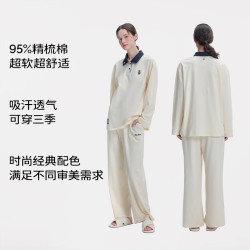 TEENIE WEENIE 小熊睡衣 休闲宽松复古学院刺绣长袖家居服套装