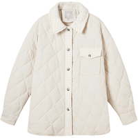 对白小香风轻薄羽绒服女2025冬新款90白鸭绒气质拼接翻领保暖外套 奶油米