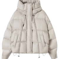 对白90白鸭绒短款连帽羽绒服女2025冬季新款小被子面包服保暖外套