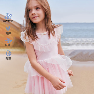 爱慕儿童（AIMER KIDS）甜美可爱公主风国风女童泳衣儿童体育课泳衣泳裤男童高弹泳衣泳裤 蝴蝶飞飞 150 （65-85斤）
