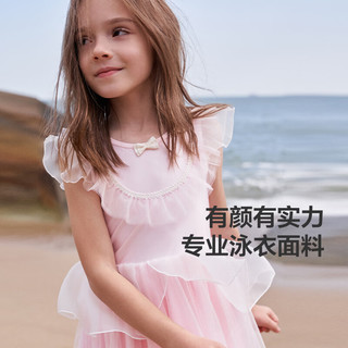 爱慕儿童（AIMER KIDS）甜美可爱公主风国风女童泳衣儿童体育课泳衣泳裤男童高弹泳衣泳裤 蝴蝶飞飞 150 （65-85斤）