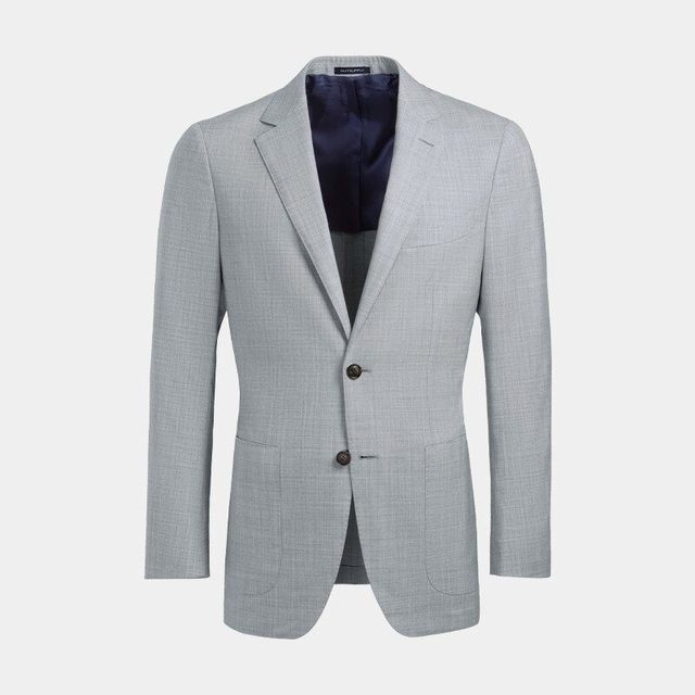 SUITSUPPLY 浅灰色S120支热带羊毛外套男士西装上衣