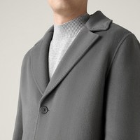 【羊毛桑蚕丝面料】VICUTU威可多羊毛大衣男士秋冬款修身毛呢外套