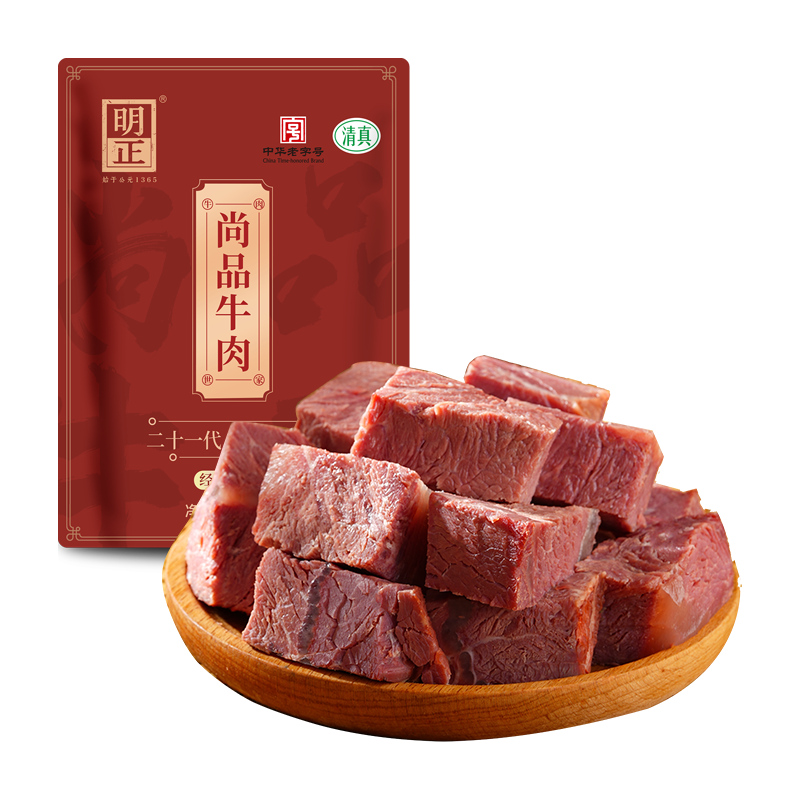 明正即食牛肉酱卤五香熟食100g真空独立包装河南特产代餐充饥零食