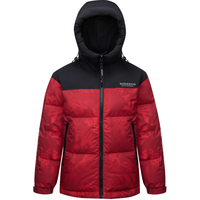 波司登90绒新年红色运动羽绒服男女短款面包服防风连帽厚外套B40143330