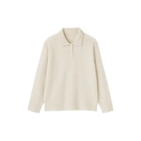 無印良品 MUJI 女式羊毛混毛圈POLO针织衫 BA1QLA5A