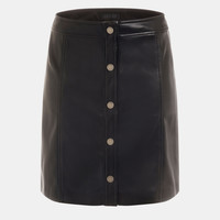 GUESS 女士简约半身纽扣款短裙 W3YD65WF8Q0