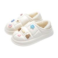 TZLDN 利达妮 防水棉拖鞋女秋冬季可爱防滑保暖室内家居2023新款棉鞋5810