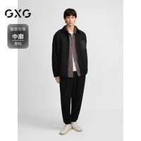 GXG男装多色肌理面料pu口袋宽松通勤长袖衬衫外套 春季
