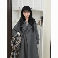气质2025秋冬款宽松显白时尚中长款大衣女士小个子双面毛呢大衣
