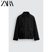 ZARA 2025冬季新品 男装 拼接翻领宽松棉质夹克外套 4391602 800