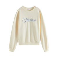 范思蓝恩美式无帽字母刺绣圆领卫衣女秋冬2024宽松上衣14329 藏青 XS